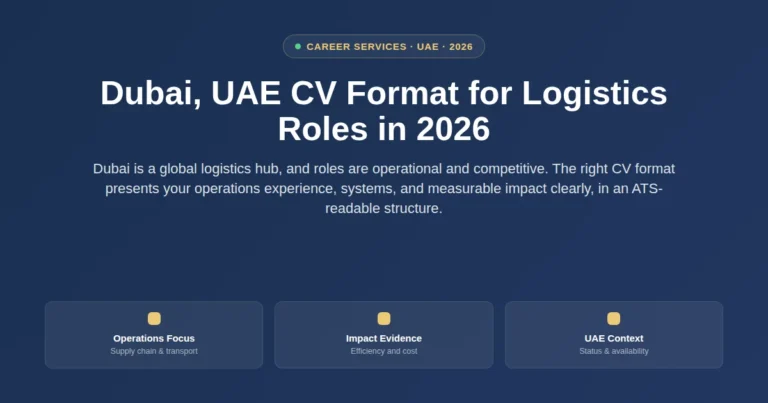 Dubai, UAE CV format for logistics roles in 2026 featured image