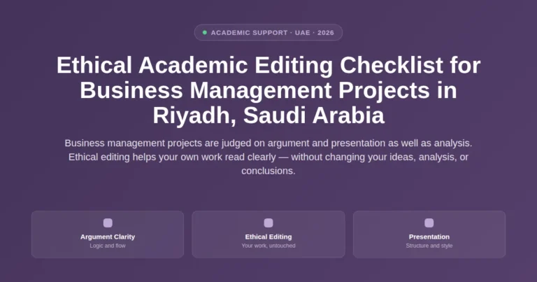 Ethical academic editing checklist for business management projects in Riyadh, Saudi Arabia featured image