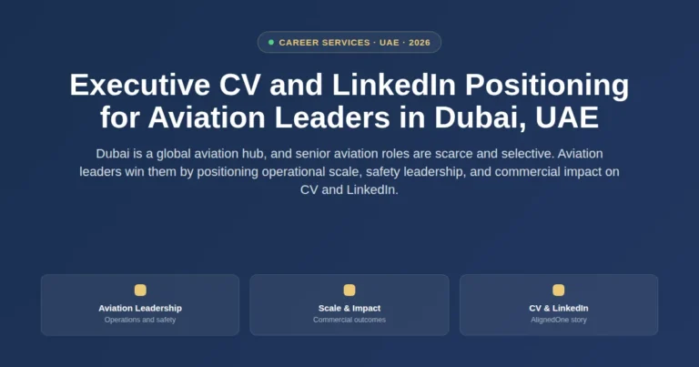 Executive CV and LinkedIn positioning for aviation leaders in Dubai, UAE featured image