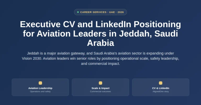 Executive CV and LinkedIn positioning for aviation leaders in Jeddah, Saudi Arabia featured image