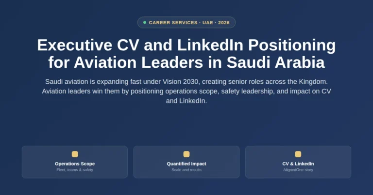 Executive CV and LinkedIn positioning for aviation leaders in Saudi Arabia featured image