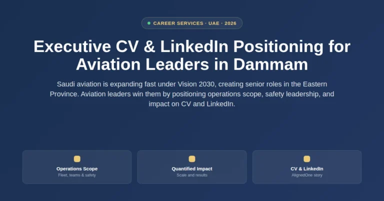 Executive CV and LinkedIn positioning for aviation leaders in Dammam, Saudi Arabia featured image