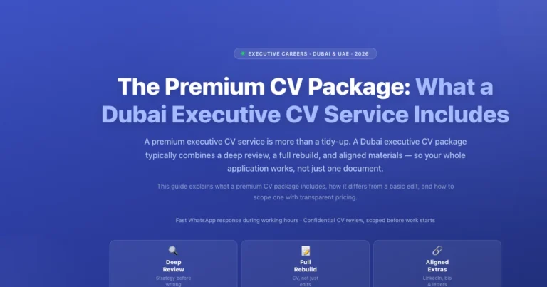 The Premium CV Package: What a Dubai Executive CV Service Includes featured image