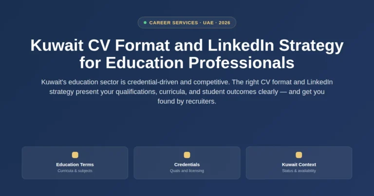 Kuwait CV format and LinkedIn strategy for education professionals featured image