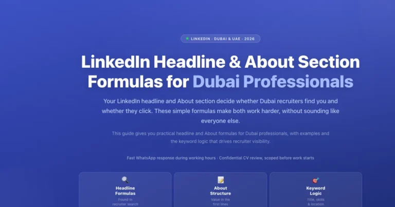 LinkedIn Headline & About Section Formulas for Dubai Professionals featured image