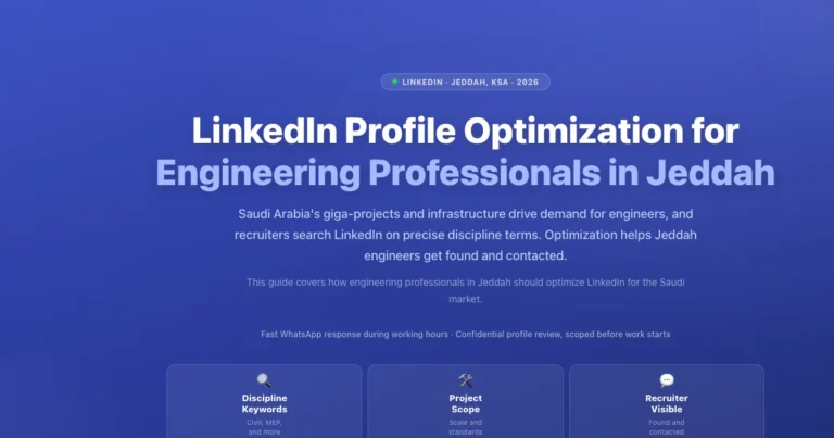 LinkedIn profile optimization for engineering professionals in Jeddah, Saudi Arabia featured image