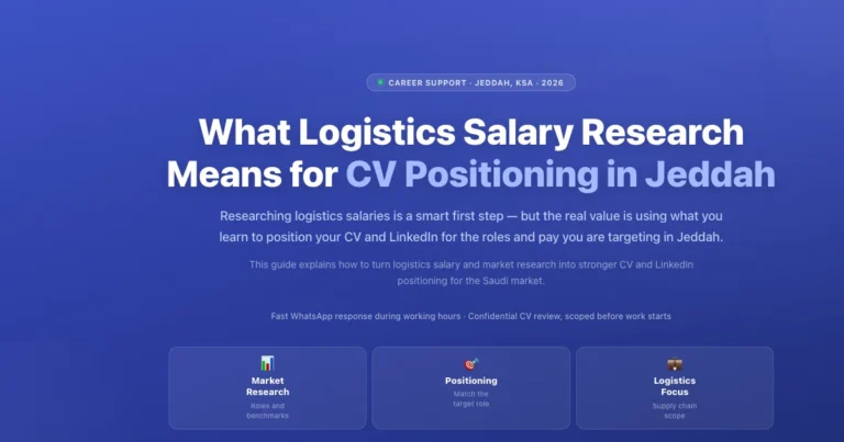 What logistics salary research means for CV positioning in Jeddah, Saudi Arabia featured image