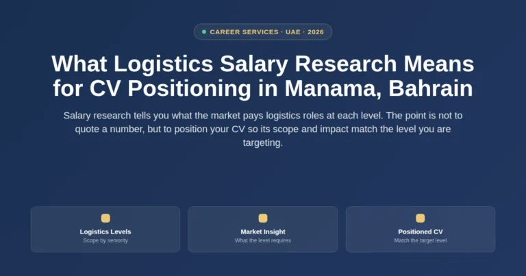 What logistics salary research means for CV positioning in Manama, Bahrain featured image