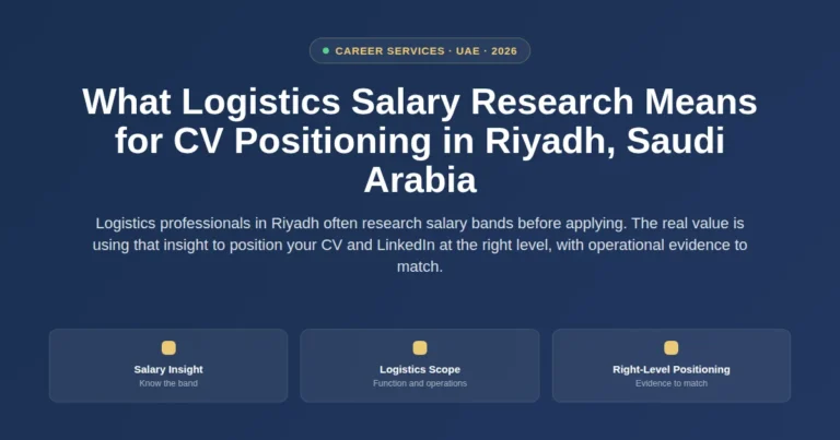 What logistics salary research means for CV positioning in Riyadh, Saudi Arabia featured image