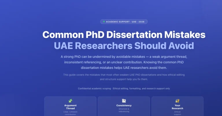 Common PhD Dissertation Mistakes UAE Researchers Should Avoid featured image