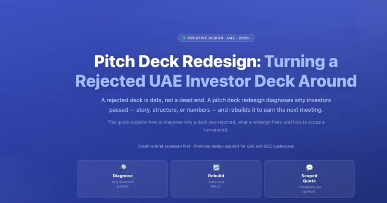 Pitch Deck Redesign: Turning a Rejected UAE Investor Deck Around featured image
