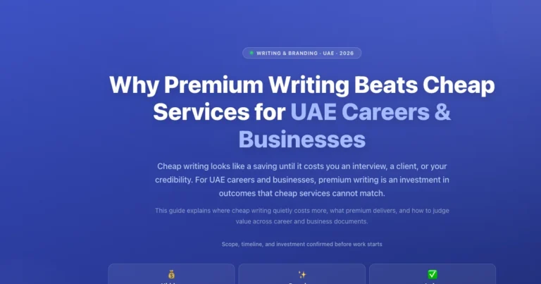 Why Premium Writing Beats Cheap Services for UAE Careers & Businesses featured image