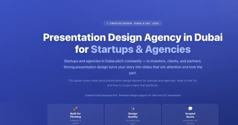Presentation Design Agency in Dubai for Startups & Agencies featured image