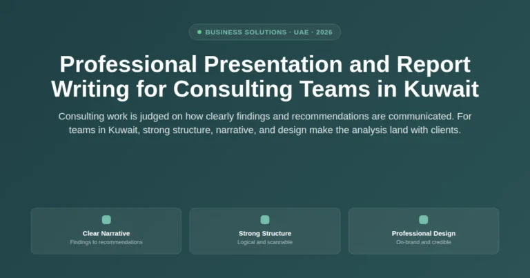 Professional presentation and report writing for consulting teams in Kuwait featured image