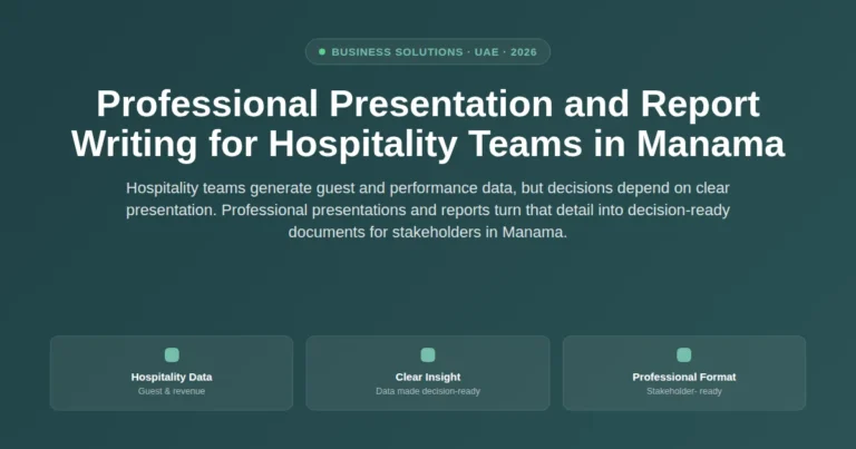 Professional presentation and report writing for hospitality teams in Manama, Bahrain featured image