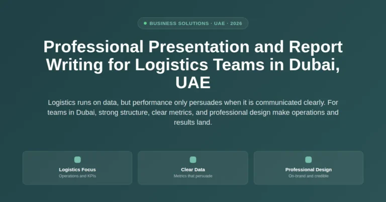 Professional presentation and report writing for logistics teams in Dubai, UAE featured image