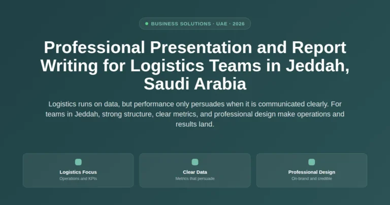 Professional presentation and report writing for logistics teams in Jeddah, Saudi Arabia featured image