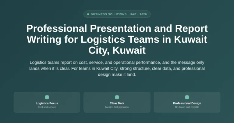 Professional presentation and report writing for logistics teams in Kuwait City, Kuwait featured image