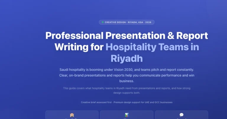 Professional presentation and report writing for hospitality teams in Riyadh, Saudi Arabia featured image
