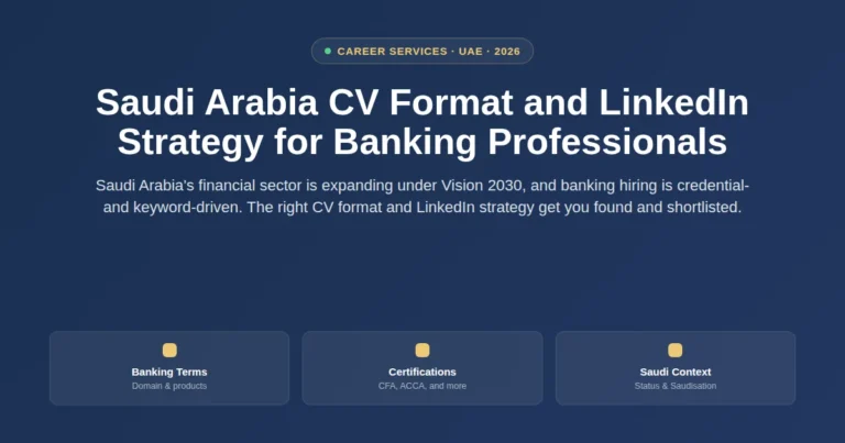 Saudi Arabia CV format and LinkedIn strategy for banking professionals featured image