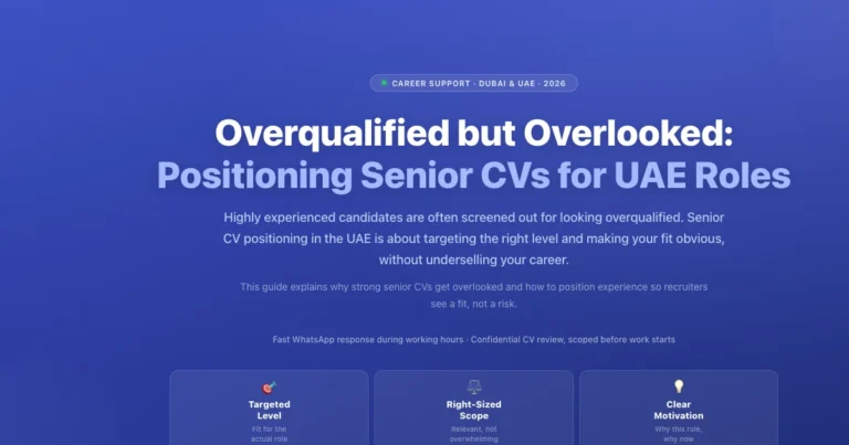 Overqualified but Overlooked: Positioning Senior CVs for UAE Roles featured image
