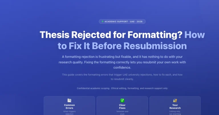 Thesis Rejected for Formatting? How to Fix It Before Resubmission (UAE) featured image