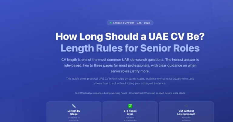 How Long Should a UAE CV Be? Length Rules for Senior Roles featured image