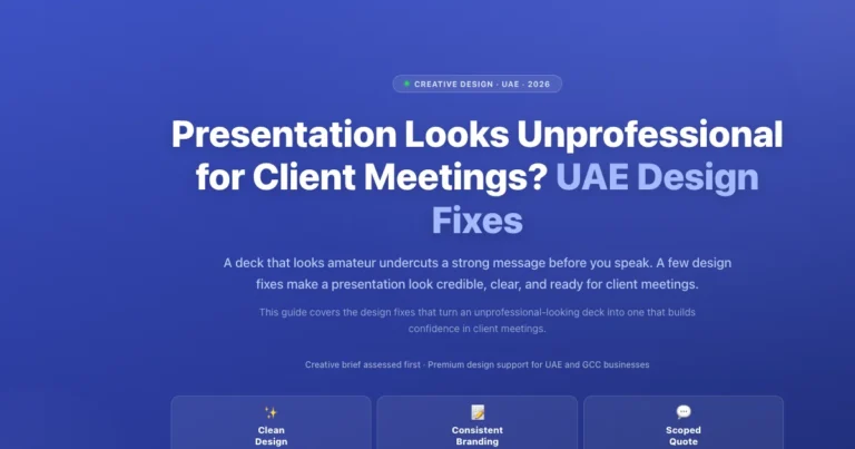 Presentation Looks Unprofessional for Client Meetings? UAE Design Fixes featured image