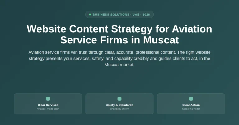 Website content strategy for aviation service firms in Muscat, Oman featured image