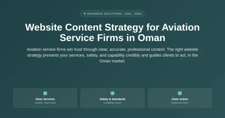 Website content strategy for aviation service firms in Oman featured image
