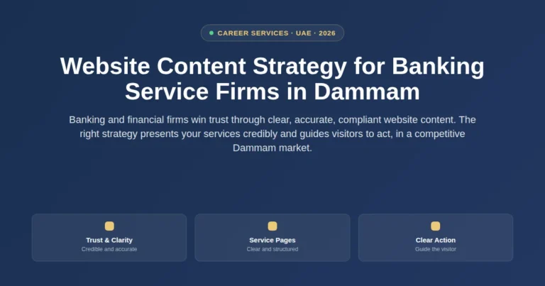 Website content strategy for banking service firms in Dammam, Saudi Arabia featured image