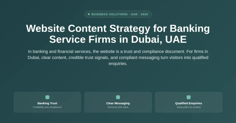 Website content strategy for banking service firms in Dubai, UAE featured image