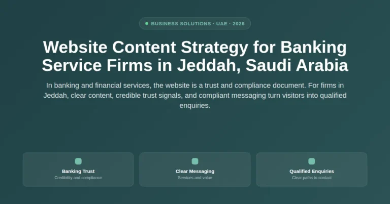 Website content strategy for banking service firms in Jeddah, Saudi Arabia featured image