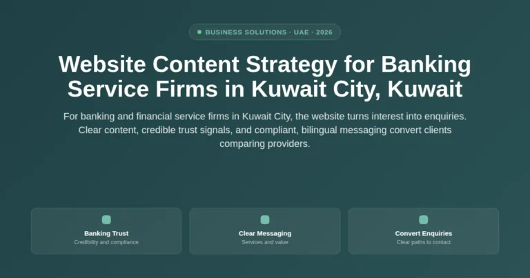 Website content strategy for banking service firms in Kuwait City, Kuwait featured image
