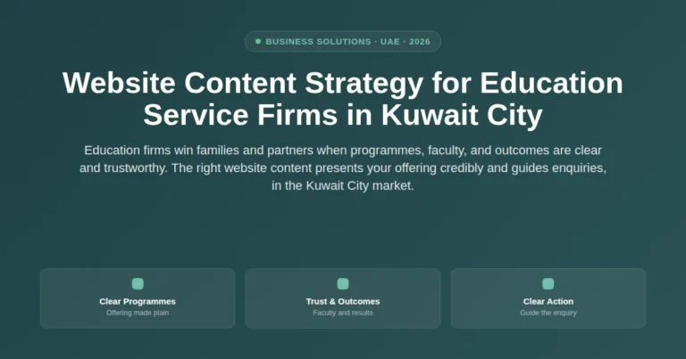 Website content strategy for education service firms in Kuwait City, Kuwait featured image