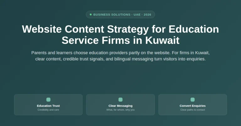 Website content strategy for education service firms in Kuwait featured image