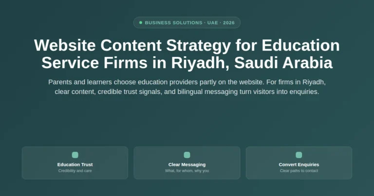 Website content strategy for education service firms in Riyadh, Saudi Arabia featured image