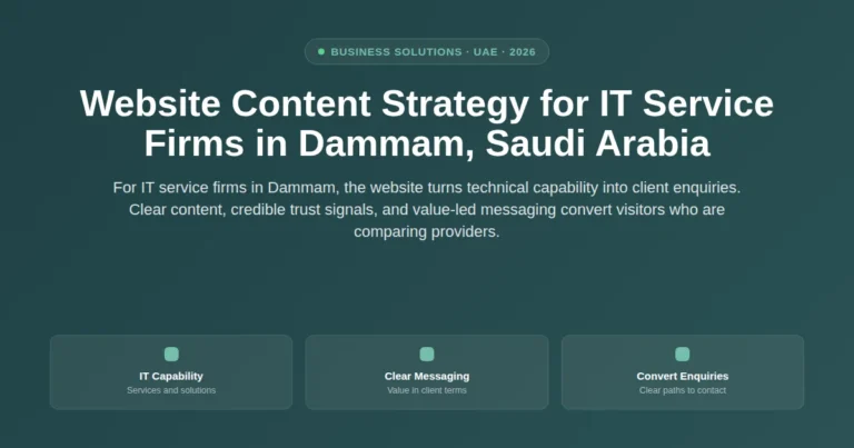 Website content strategy for IT service firms in Dammam, Saudi Arabia featured image