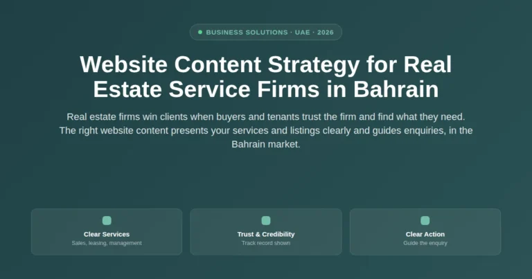 Website content strategy for real estate service firms in Bahrain featured image