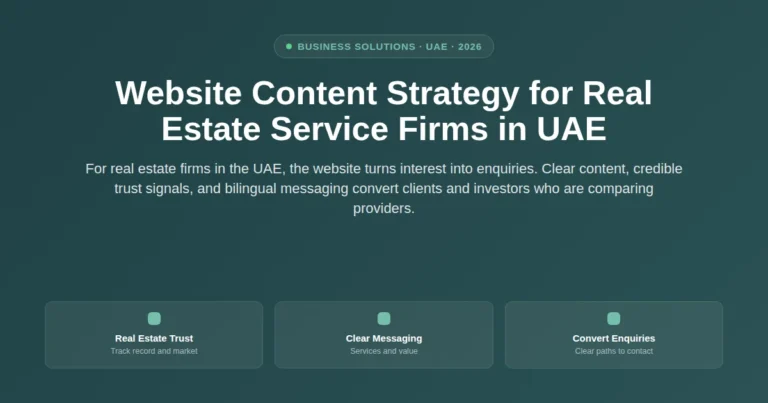 Website content strategy for real estate service firms in UAE featured image