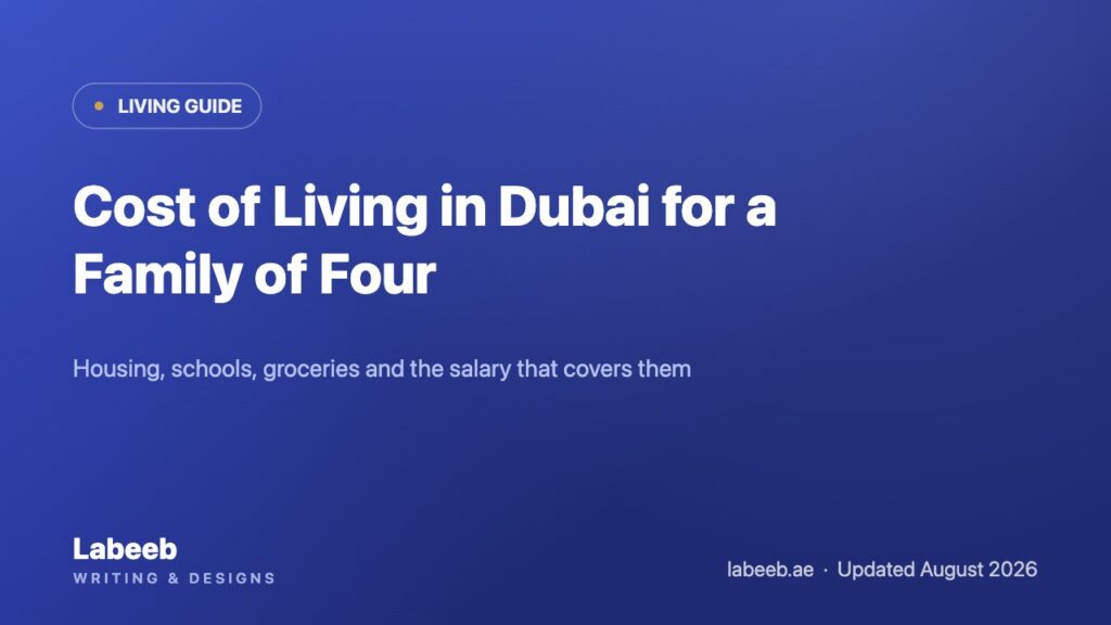 Cost of living in Dubai for a family of four 2026: housing, schools and the salary you need
