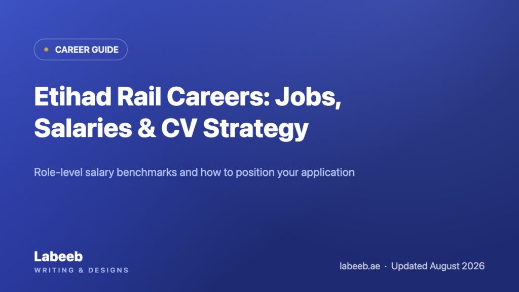 Etihad Rail careers guide 2026: jobs, salary benchmarks and CV strategy for the UAE national rail project