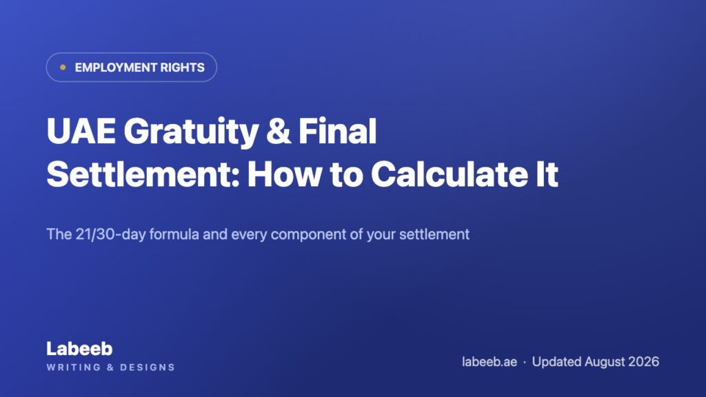 UAE end of service gratuity and final settlement calculation guide 2026